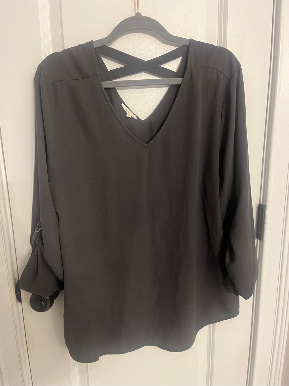Maurices Black V-Neck Crisscross Back Tunic